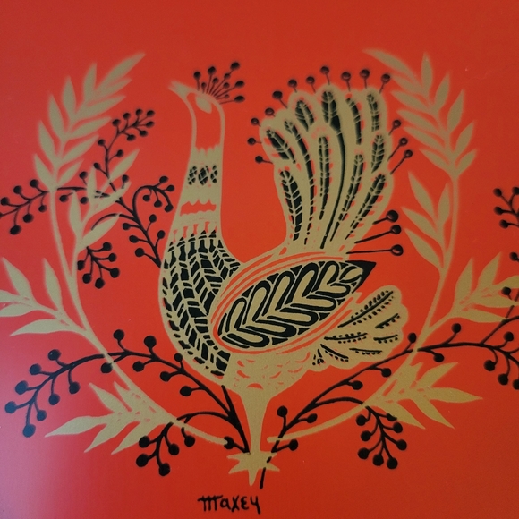 Vintage Maxey Peacock Tin - Metal Trays (4) ~ Tip or Snack Tray ~ 1960s ~ VGUC - Picture 2 of 15